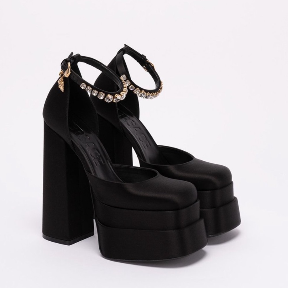 Versace Satin Black Medusa Aevitas Size 39